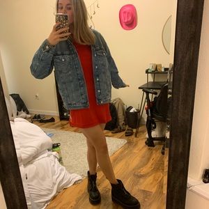 Red T-shirt dress
